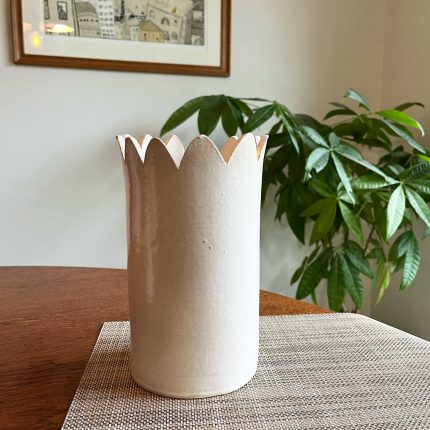 Large Tulip Top Vase - White